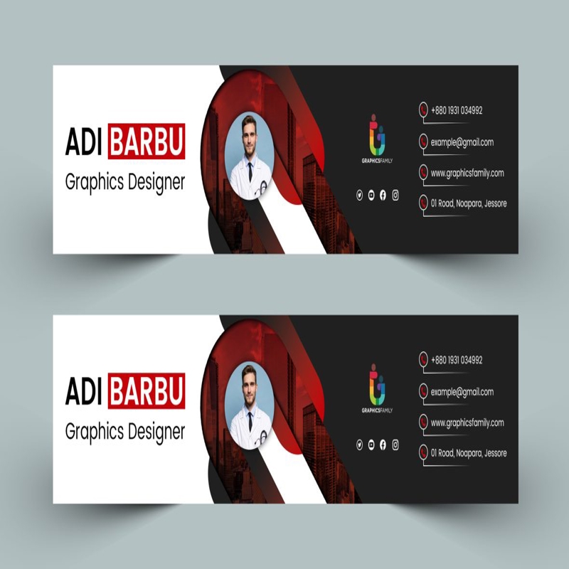 فایل طراحی هنری مدرن قرمز و مشکی برای کانال یوتیوب - Modern Red and Black YouTube Channel art Design