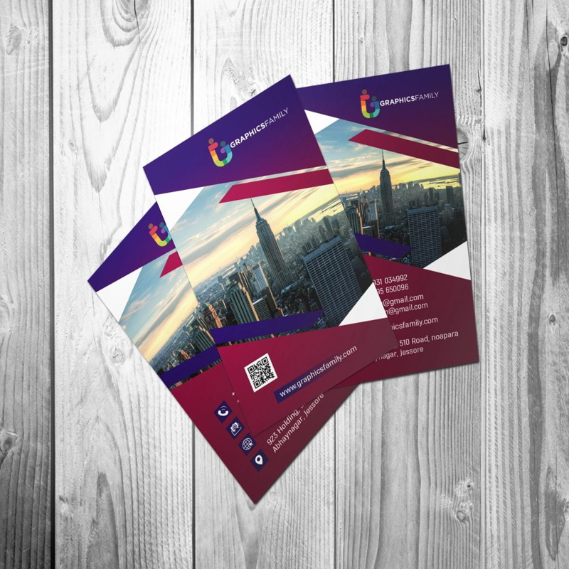 فایل طرح لایه باز کارت ویزیت مدرن عمودی با فرمت psd - Modern Vertical Business Card Design psd Template