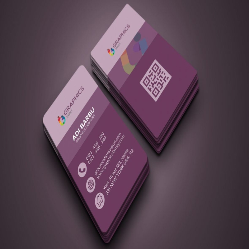 فایل قالب کارت ویزیت عمودی مدرن - Modern Vertical Business Card Template