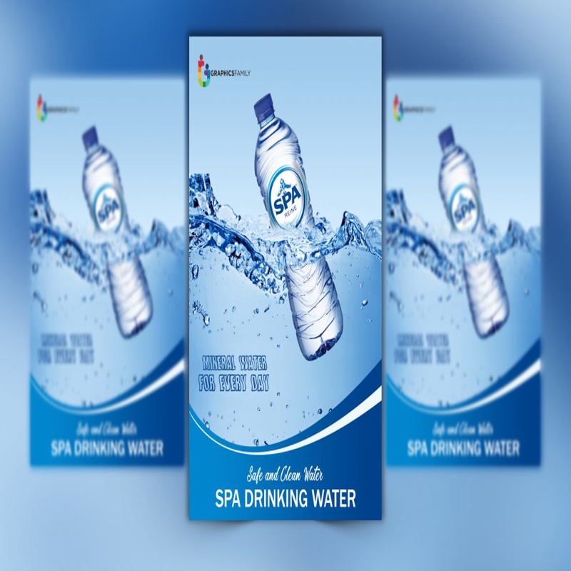 فایل طرح لایه باز تراکت شرکت آب مدرن PSD - Modern Water Company Flyer Design PSD