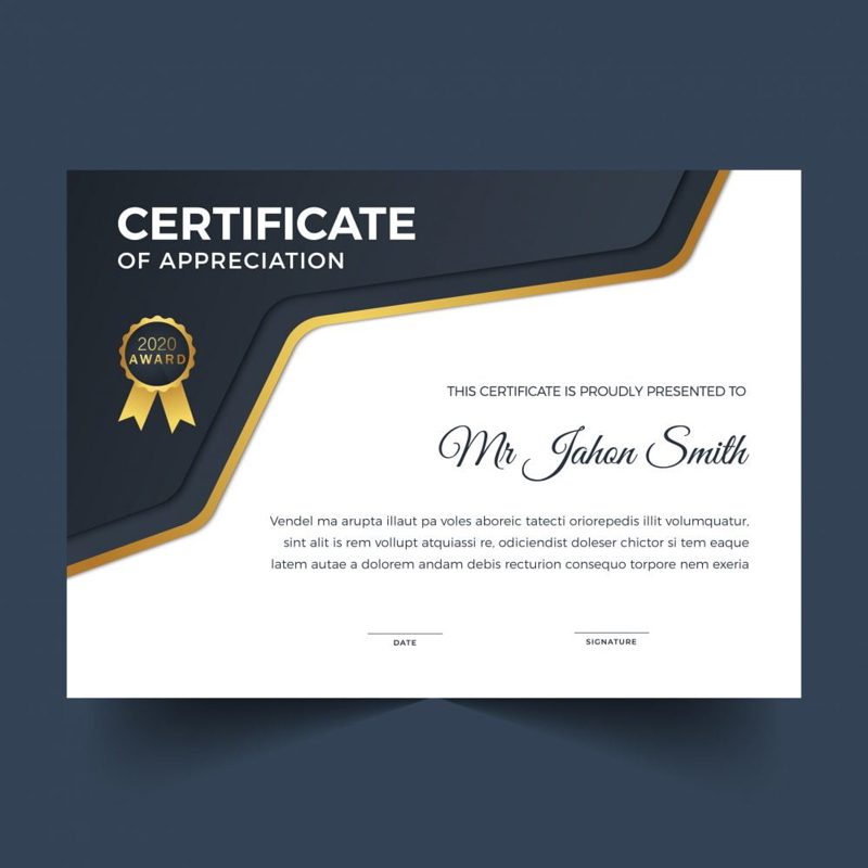 فایل طراحی قالب گواهینامه حرفه ای چند منظوره برای چاپ - Multipurpose Professional Certificate Template Design for Print