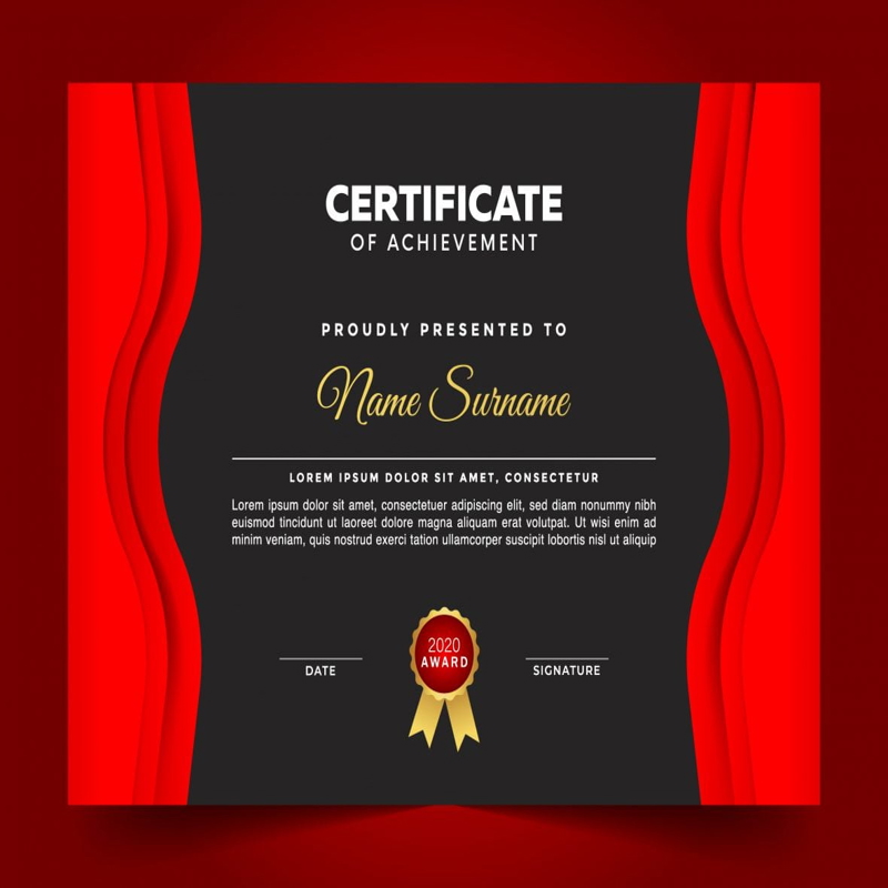 فایل طراحی قالب گواهینامه حرفه ای چند منظوره - Multipurpose Professional Certificate Template Design