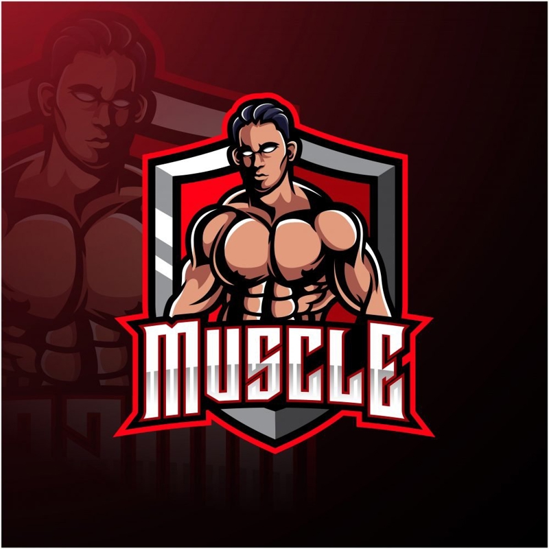 فایل لوگوی طلسم ورزش‌های الکترونیکی ماسل فایتر - Muscle Fighter Esports Mascot Logo