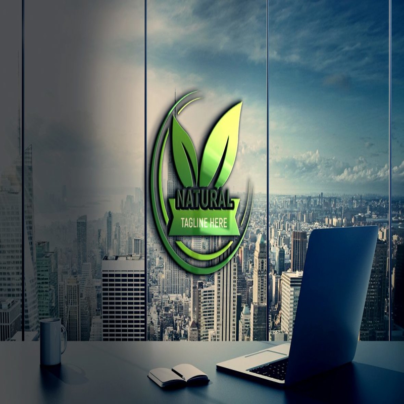 فایل قالب psd طراحی لوگوی طبیعی - Natural Logo Design psd Template