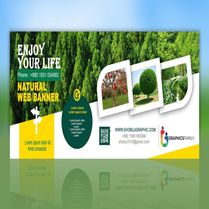 فایل الگوی طراحی بنر وب سایت طبیعی - Natural Site Web Banner Design Template