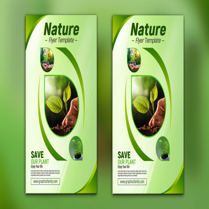فایل طراحی قالب بروشور طبیعت - Nature Flyer Template Design