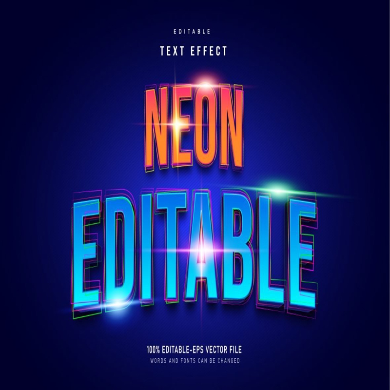 فایل افکت متن قابل ویرایش نئونی - Neon Editable Text Effect