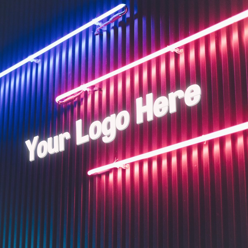 فایل موکاپ لوگو چراغ‌های نئون - Neon Lights Logo Mockup