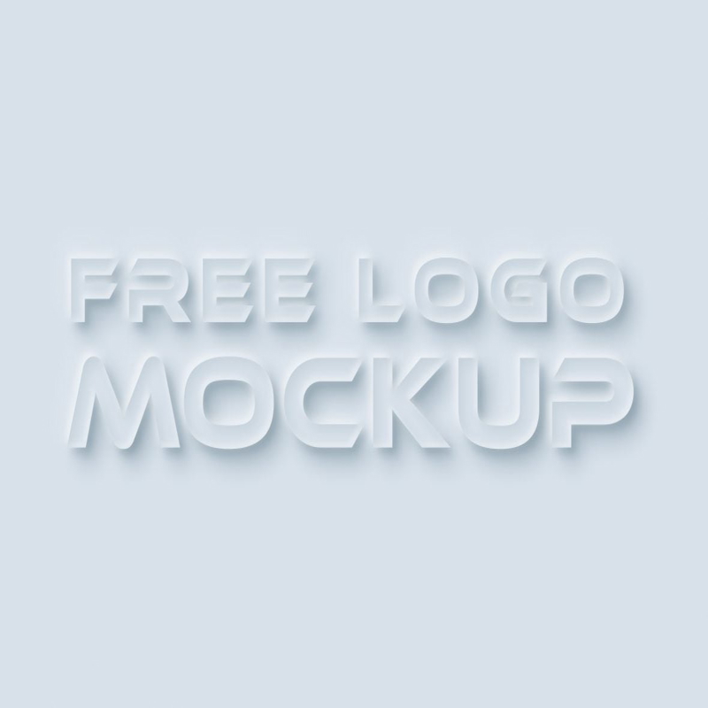 فایل موکاپ لوگو نئومورفیسم - Neumorphism Logo Mockup