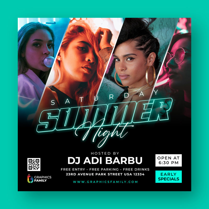 فایل الگوی بروشور باشگاه شبانه - Night Club Flyer Template