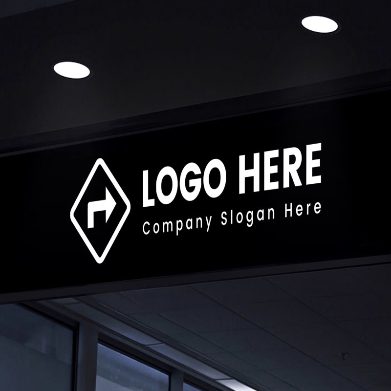 فایل موکاپ لوگو علامت شب - Night Signage Logo Mockup