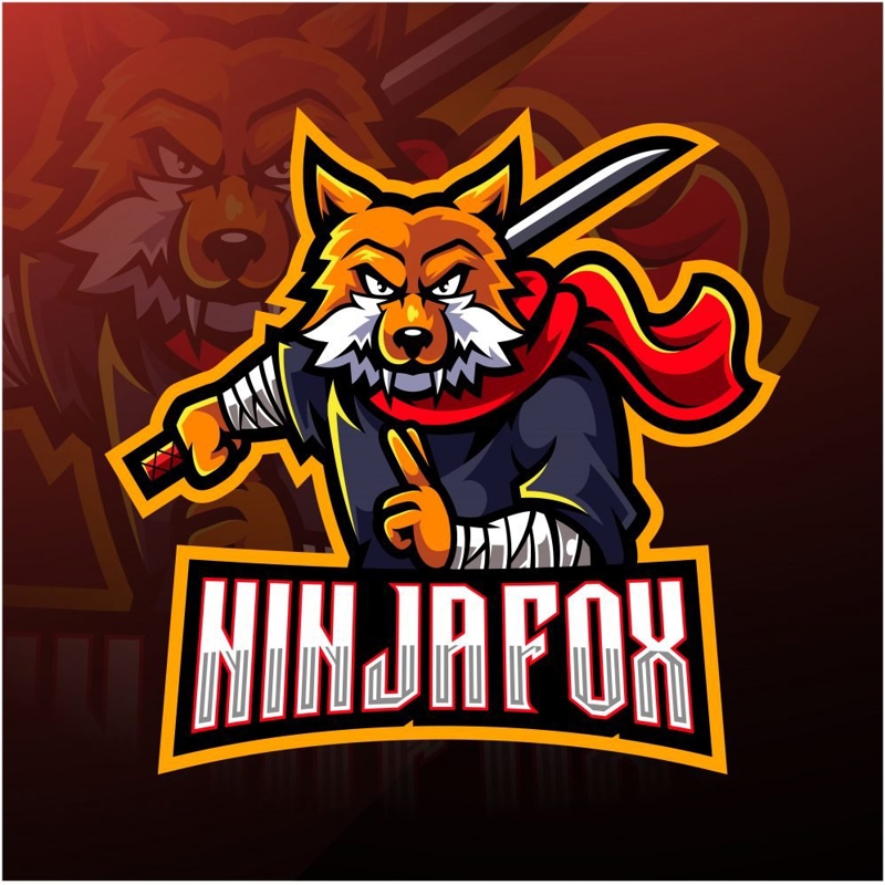 فایل لوگوی طلسم نینجا فاکس - Ninja Fox Mascot Logo