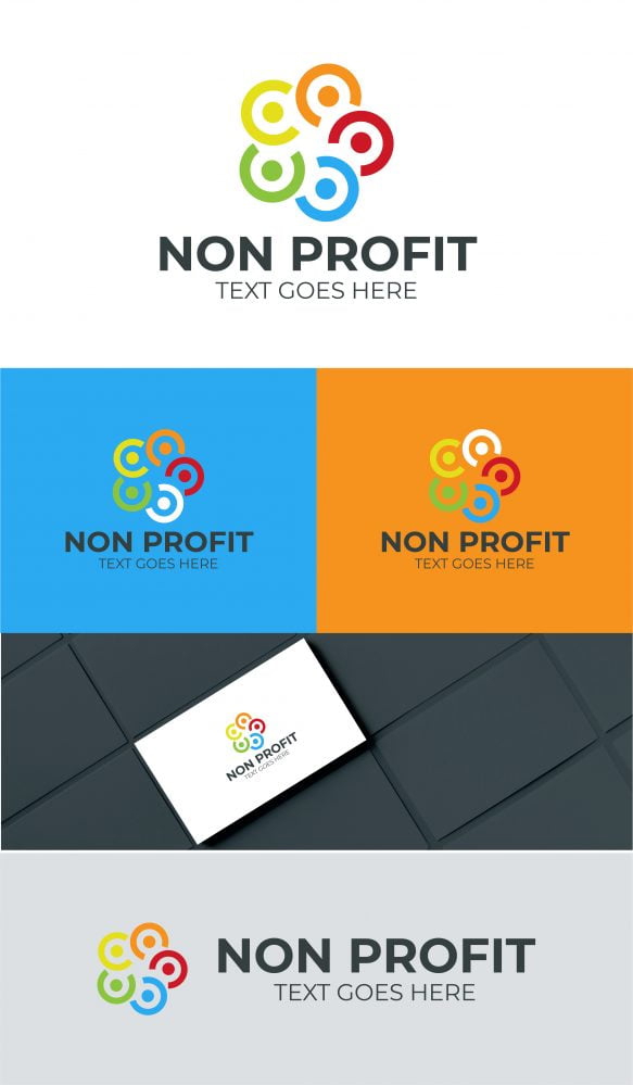 فایل طراحی لوگو موسسه خیریه غیرانتفاعی - Non profit charity logo design