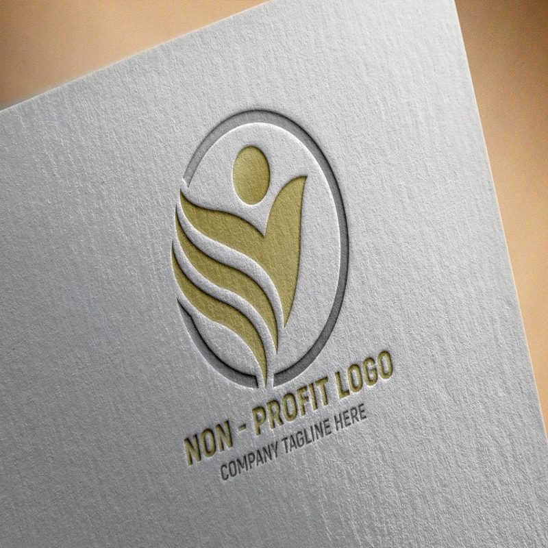 فایل قالب psd طراحی لوگو شرکت غیرانتفاعی - Non-Profit Company Logo Design psd Template