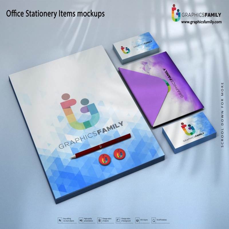 فایل ماکت‌های لوازم التحریر اداری - Office Stationery Items Mockups