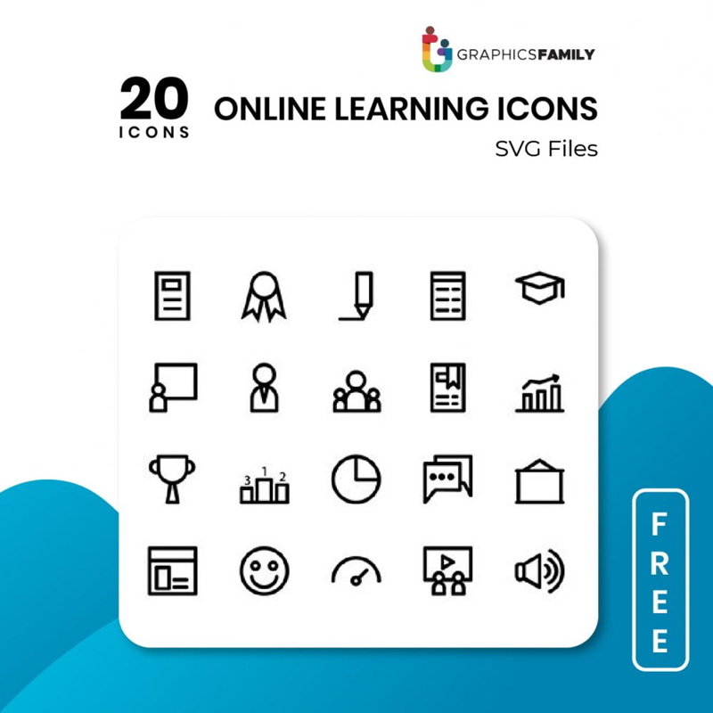 فایل آیکون‌های آموزش آنلاین - Online Learning Icons