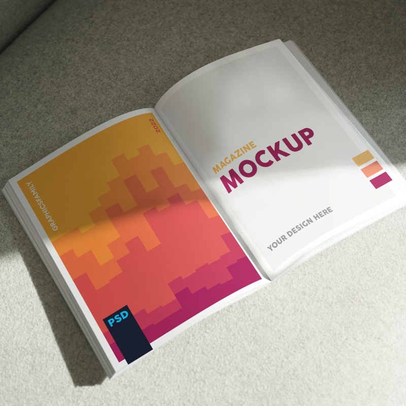 فایل ماکت مجله را باز کنید - Open Magazine Mockup