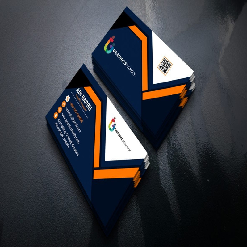 فایل قالب کارت ویزیت نارنجی آبی سفید در فتوشاپ - Orange Blue White Visiting Card Template in Photoshop