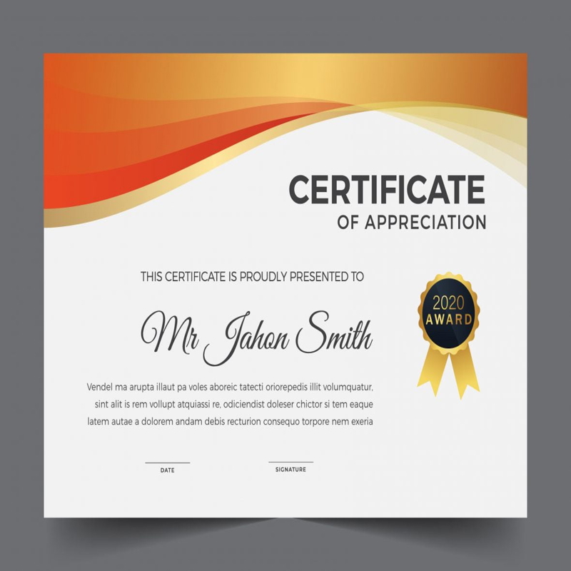 فایل الگوی دیپلم نارنجی - Orange Diploma Template