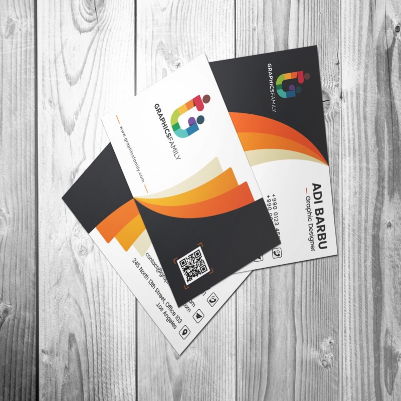 فایل الگوی کارت شرکتی زیبا با طرح نارنجی - Orange Elegant Corporate Card Template