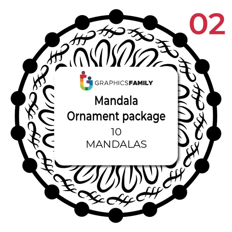 فایل بسته 10 تایی وکتور طرح‌های تزئینی ماندالا - Pack of 10 Mandala Ornament Designs Vectors