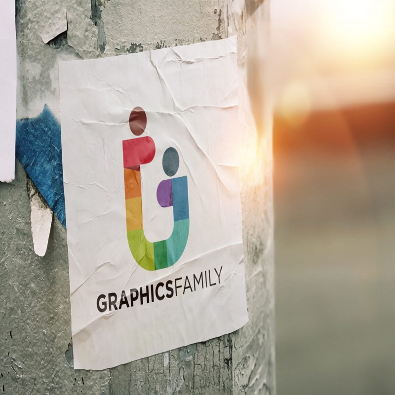 فایل موکاپ لوگو استیکر کاغذی - Paper Sticker Logo Mockup