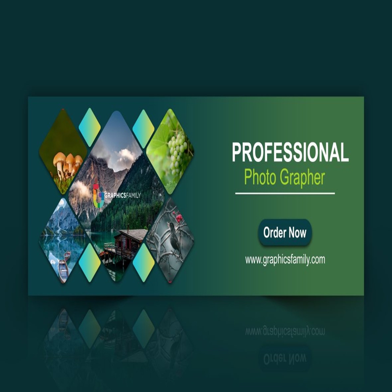 فایل طراحی قالب بنر وب عکاس - Photographer Web Banner Template Design