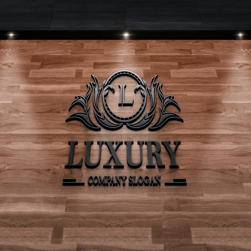 فایل موکاپ لوگو سه بعدی واقع گرایانه روی دیوار چوبی - Photorealistic 3D logo mockup On Wooden Wall
