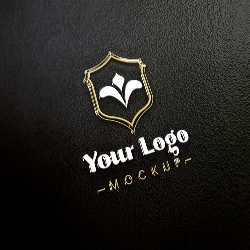 فایل موکاپ لوگوی فویل فتورئالیستی - Photorealistic Foil Logo Mockup