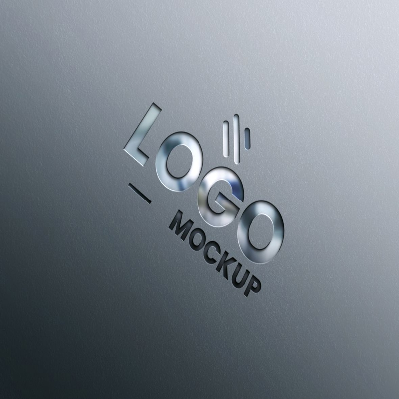 فایل موکاپ لوگوی سه بعدی برش شیشه واقع‌گرایانه - Photorealistic Glass Cutting 3D Logo Mockup