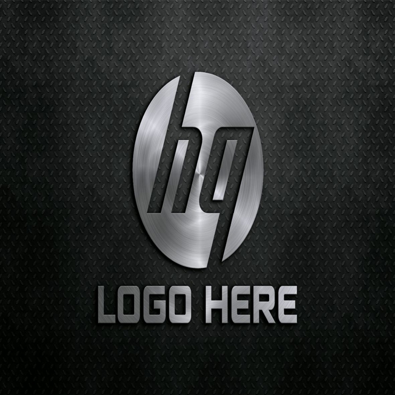 فایل موکاپ لوگوی فلزی واقع‌گرایانه - Photorealistic Metal Logo Mockup