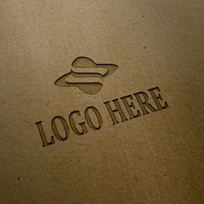 فایل موکاپ لوگوی سه بعدی برش کاغذ قدیمی واقع‌گرایانه - Photorealistic Old Paper Cutting 3D Logo Mockup