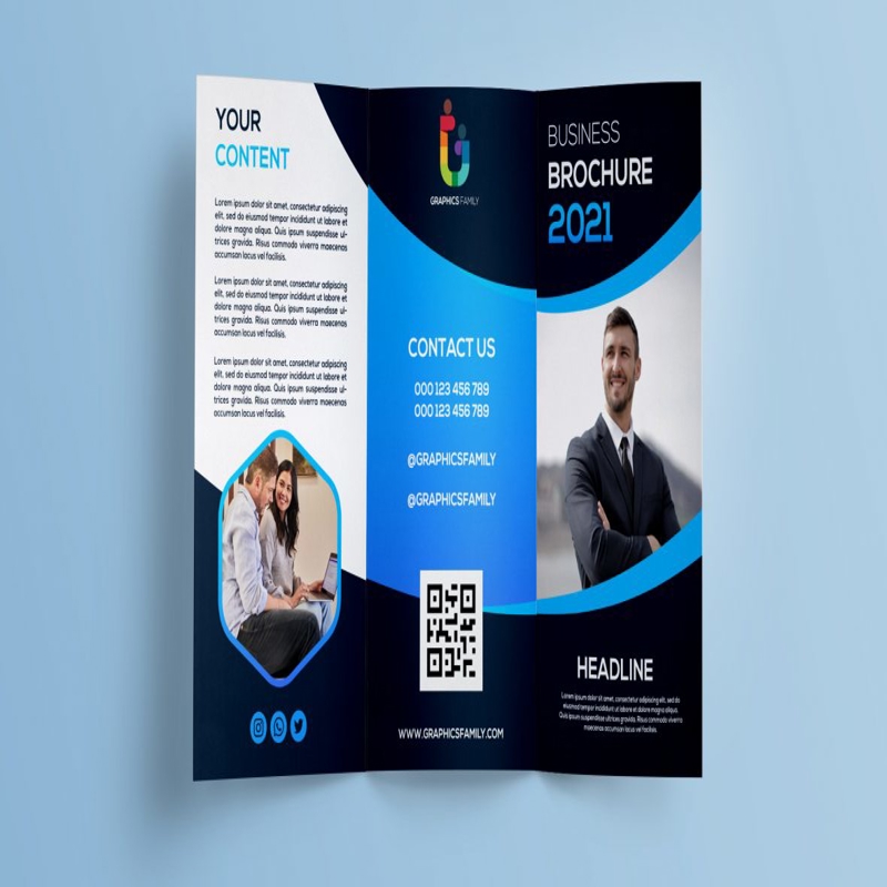 فایل قالب طراحی بروشور سه لت تجاری فتوشاپ - Photoshop Business Trifold Brochure Design Template