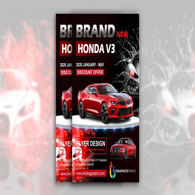 فایل قالب طراحی بروشور ماشین فتوشاپ - Photoshop Car Flyer Design Template