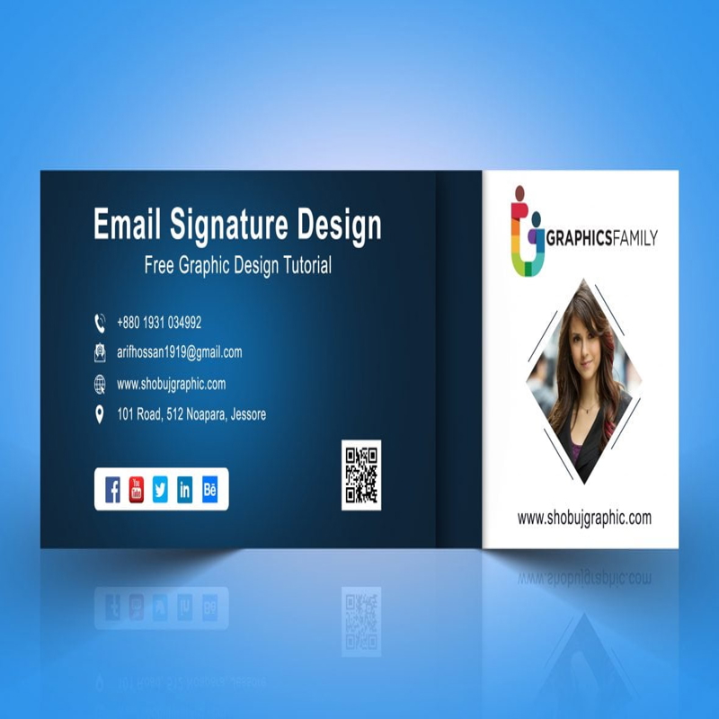 فایل طراحی امضای ایمیل فتوشاپ به سبک فلت - Photoshop Email Signature Design in Flat Style