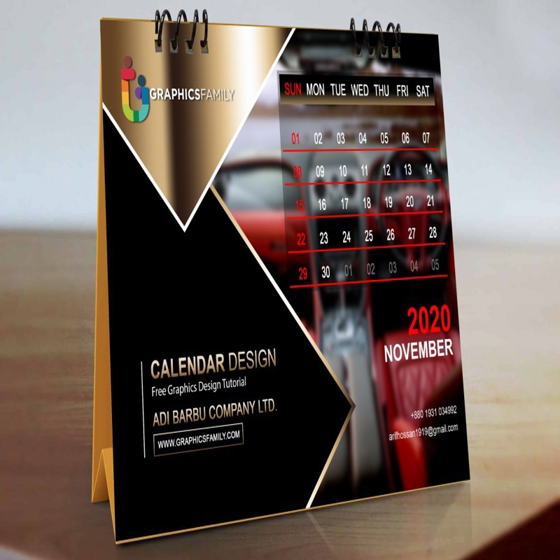 فایل طراحی تقویم مدرن فتوشاپ - Photoshop Modern Calendar Design