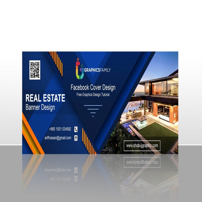 فایل بنر فتوشاپ املاک و مستغلات برای طراحی جلد فیسبوک - Photoshop Real Estate Banner for Facebook Cover Design