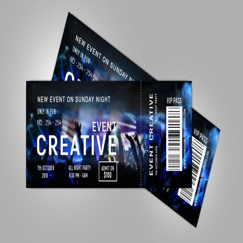 فایل طراحی بلیط رویداد یکشنبه شب با فتوشاپ - Photoshop Sunday night Event Ticket Design