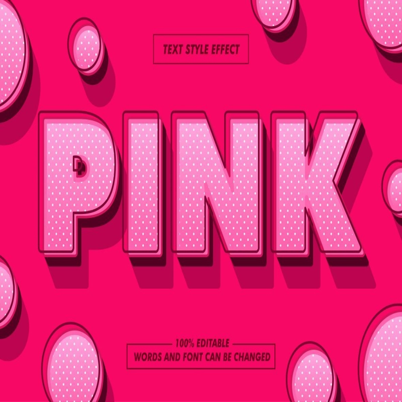 فایل افکت متن نقطه‌ای صورتی - Pink Polka Dot Text Effect