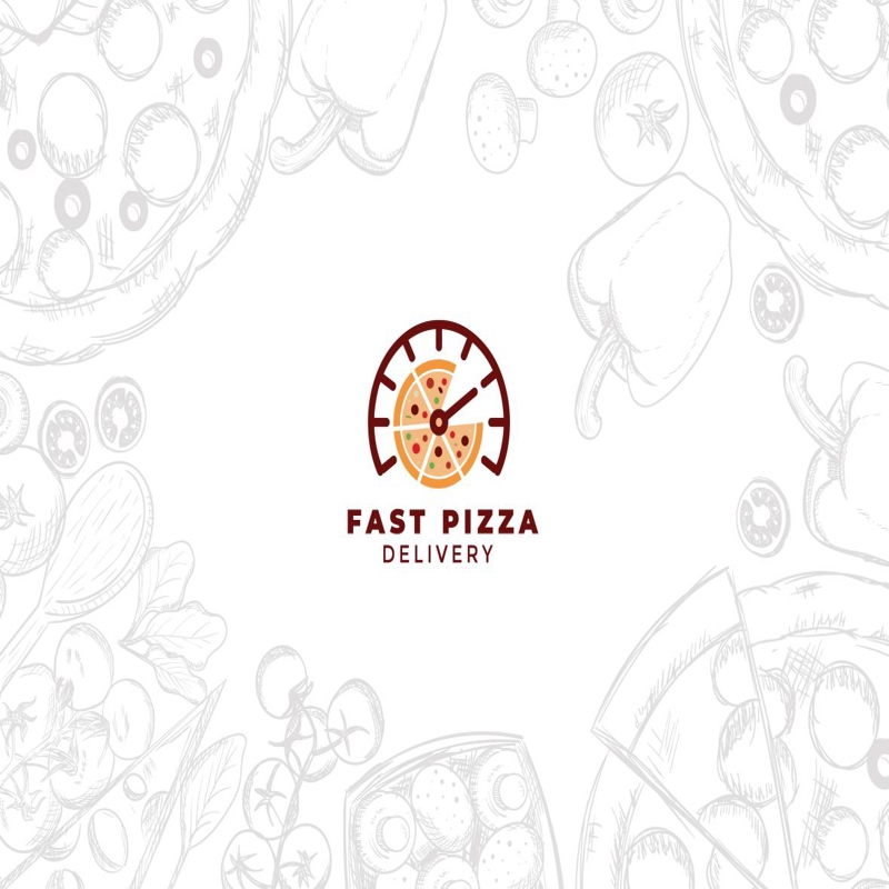 فایل طراحی لوگو پیتزا - طراحی لوگو فست پیتزا - Pizza Logo – Fast Pizza Logo Design