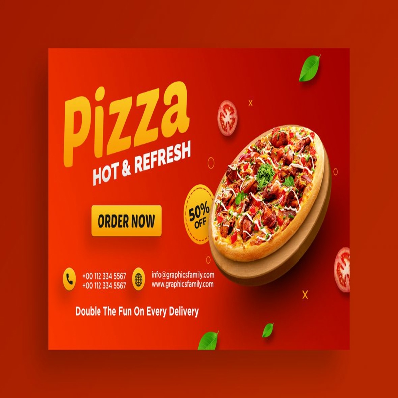 فایل بنر رسانه اجتماعی رستوران پیتزا - Pizza Restaurant Social Media Banner