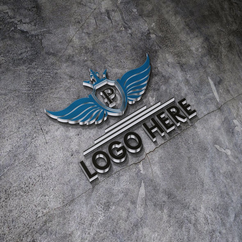 فایل موکاپ لوگوی سه بعدی طرح پلاستیکی - Plastic Pattern 3D Logo Mockup
