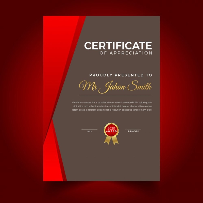 فایل الگوی گواهی پرتره - Portrait Certificate Template