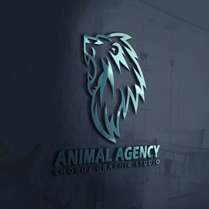فایل طراحی لوگو آژانس حرفه ای شیر - Professional Agency Lion Logo Design