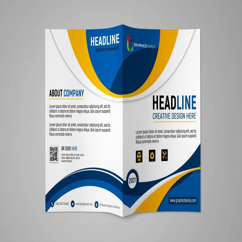 فایل قالب طراحی بروشور دو لت حرفه ای - Professional Bifold Brochure Design Template