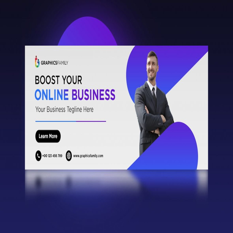 فایل الگوی جلد فیسبوک تجاری حرفه‌ای - Professional Business Facebook Cover Template