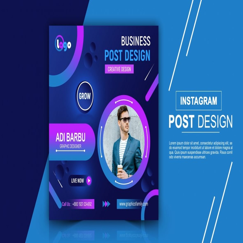 فایل طرح لایه باز پست اینستاگرام تجاری حرفه ای (PSD) - Professional Business Instagram Post Design Psd