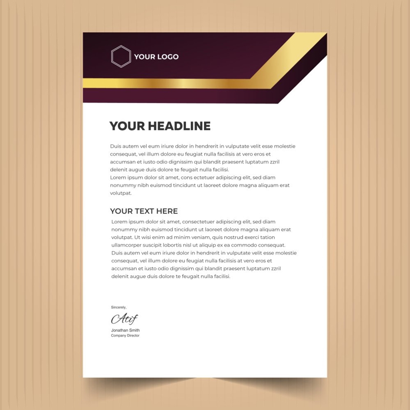 فایل طراحی سربرگ تجاری به صورت حرفه ای - Professional business letterhead template design