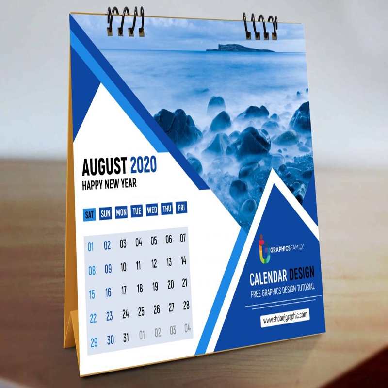 فایل قالب PSD تقویم رومیزی حرفه‌ای - Professional Desk Calendar PSD Template
