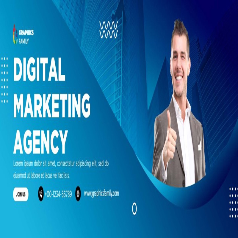 فایل الگوی طراحی جلد فیسبوک آژانس بازاریابی دیجیتال حرفه‌ای - Professional Digital Marketing Agency Facebook Cover Design Template